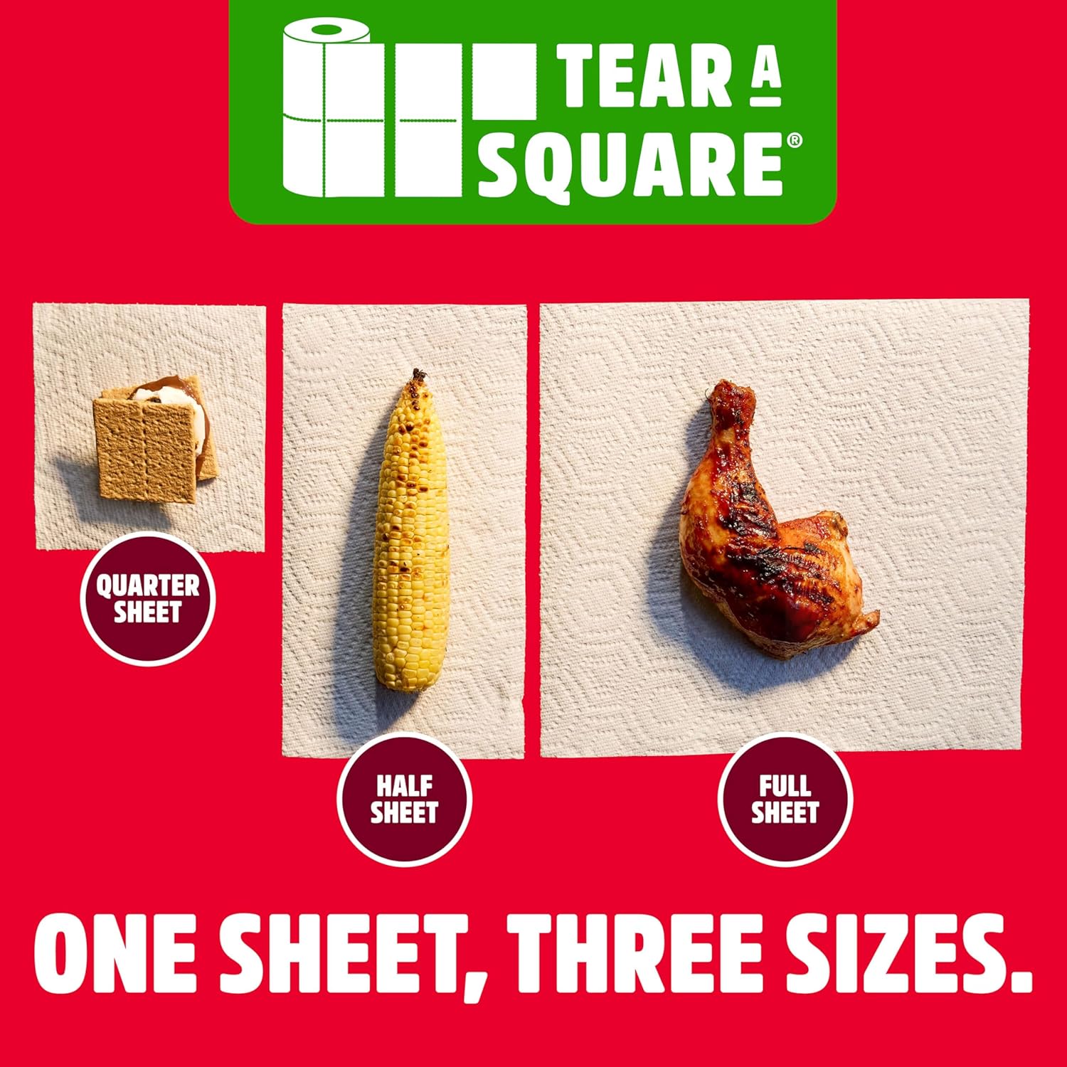 Brawny Tear-A-Square 3-Ply Paper Towels, 6 Double Rolls - view 6